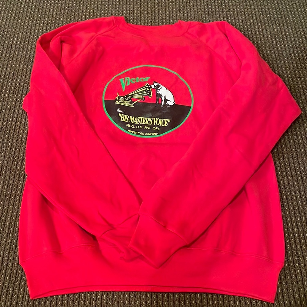 GE RCA Nipper Dog Victor “His Master’s Voice” Sweatshirt. Never Worn. Size XL.